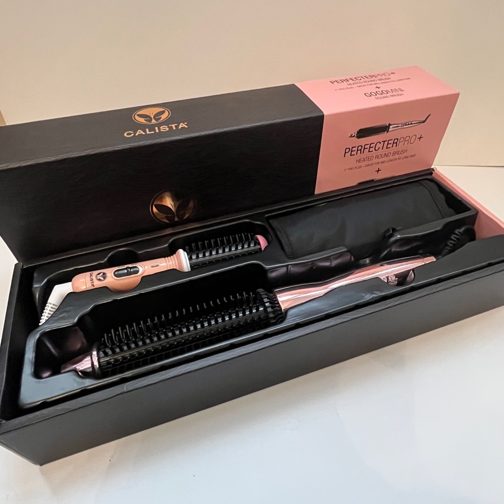 Calista Perfecter Pro Heated Round Brush with GoGo Mini Tool 1” Rose Gold